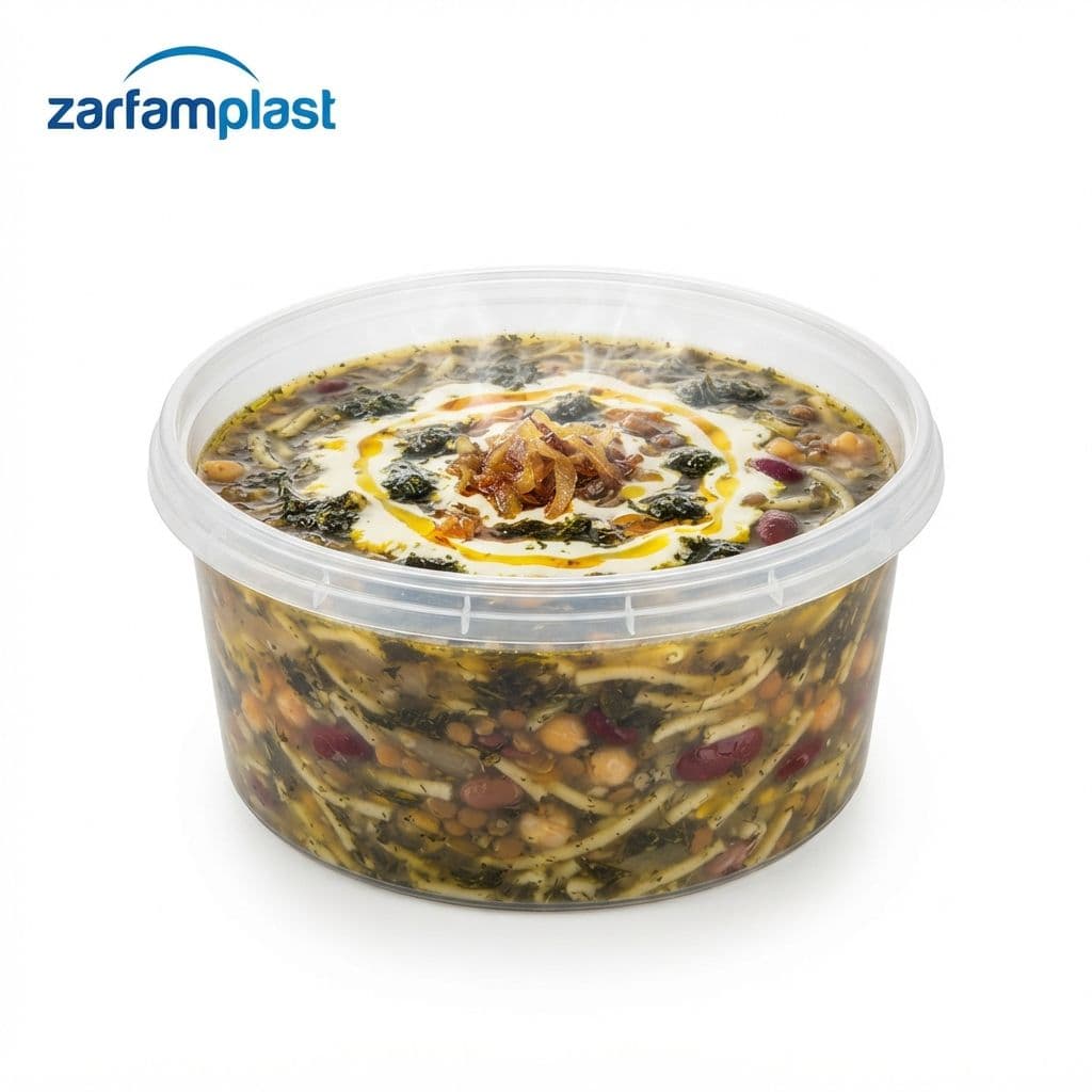ظرف مایکروویوی گرد 2000 سی سی شفاف — تصویر ۳