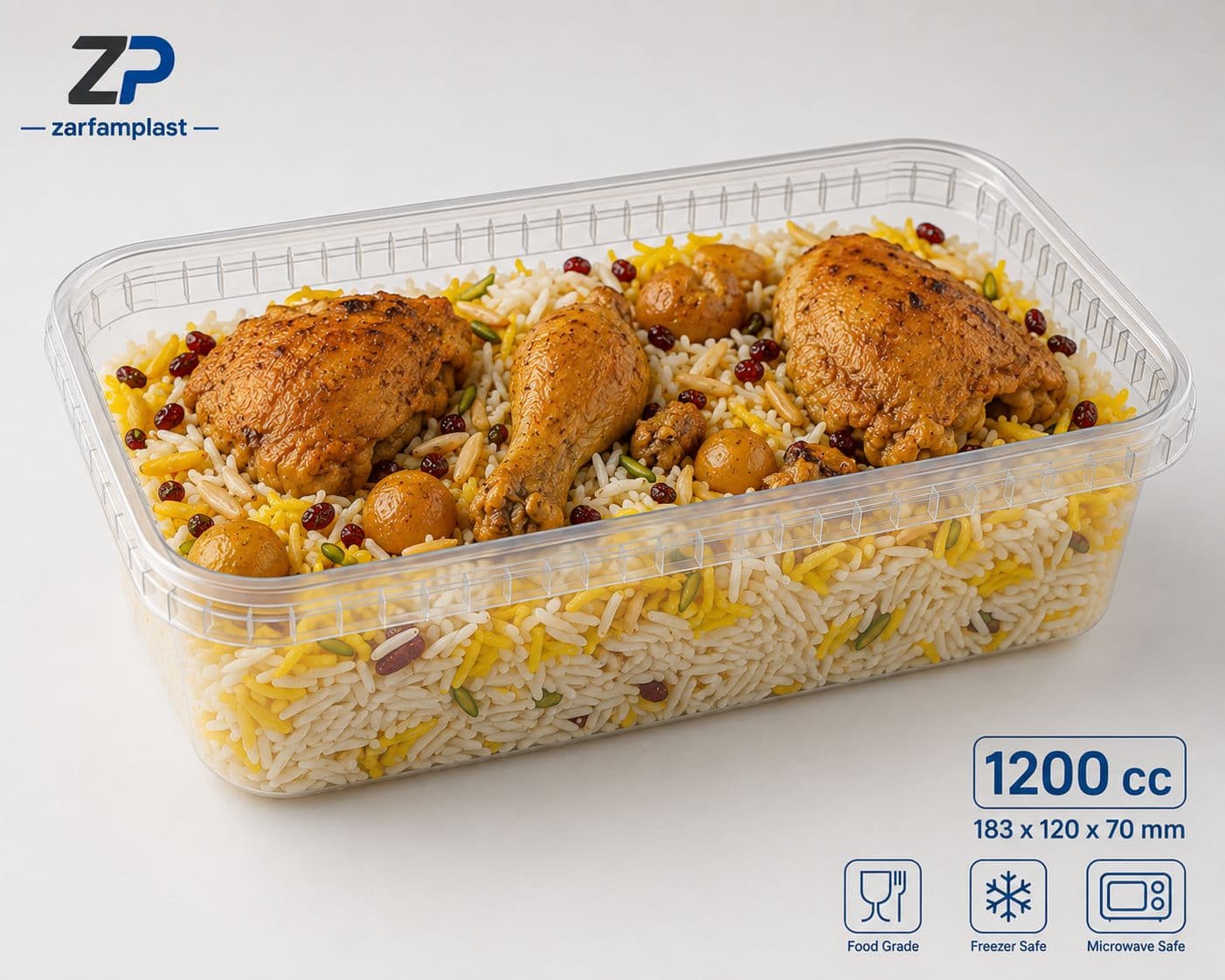 ظرف یکبار مصرف مایکرووی 1200 سی سی — تصویر ۴