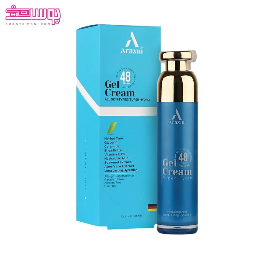 ژل کرم آبرسان آراکسین 48 | Araxin Gel 48 Cream Super Hydro — تصویر ۵