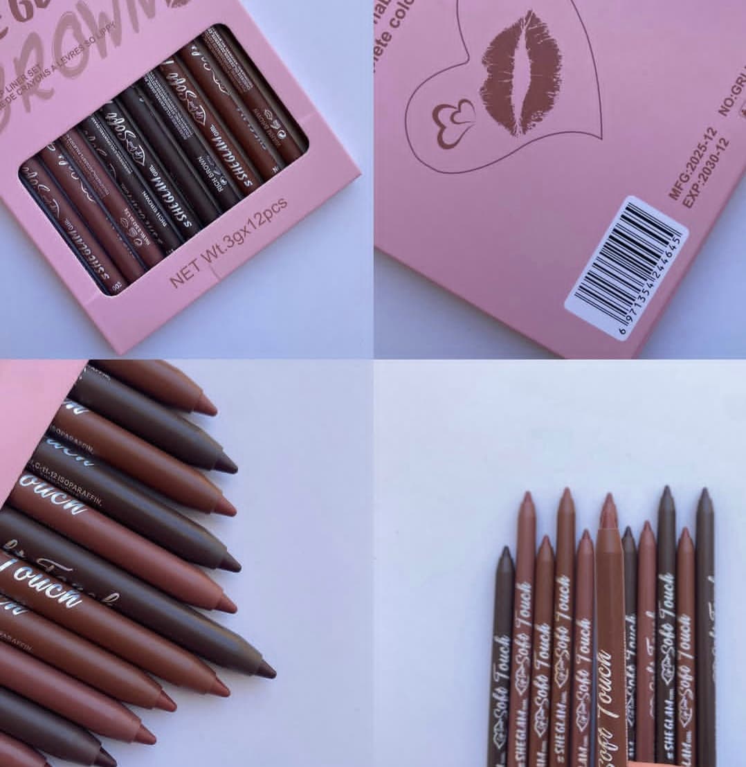 خط لب قهوه ای شمعی brown lip liner