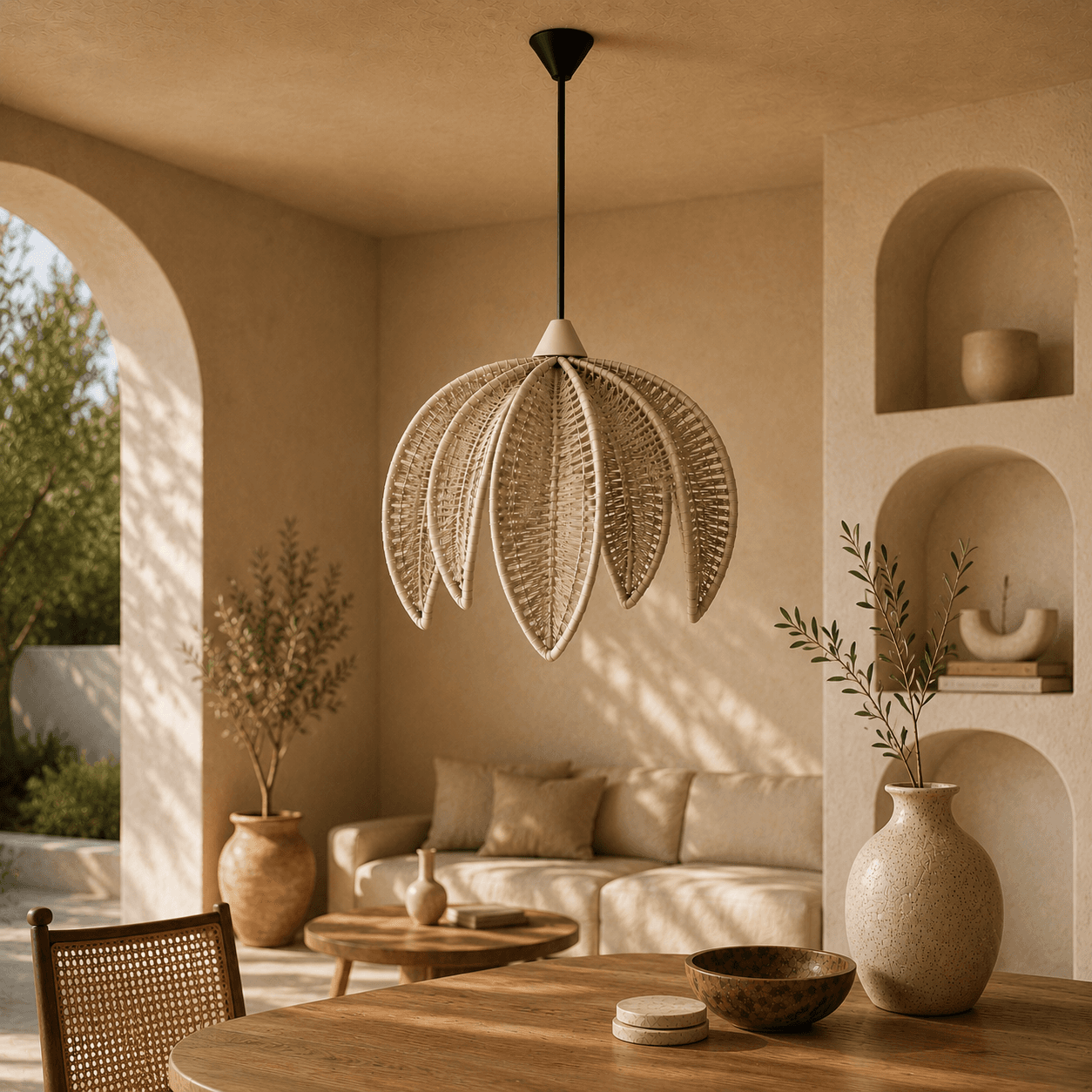 لوستر آویز برگ اولیویا (Olivia) رنگ طوسی — تصویر ۳