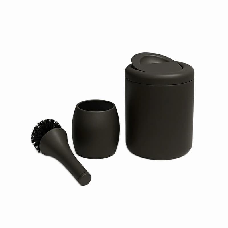 ست سطل و فرچه سنگی سرویس بهداشتی AXOR (آکسور) مدل مارتین رنگ ذغالی (pscfschzg)