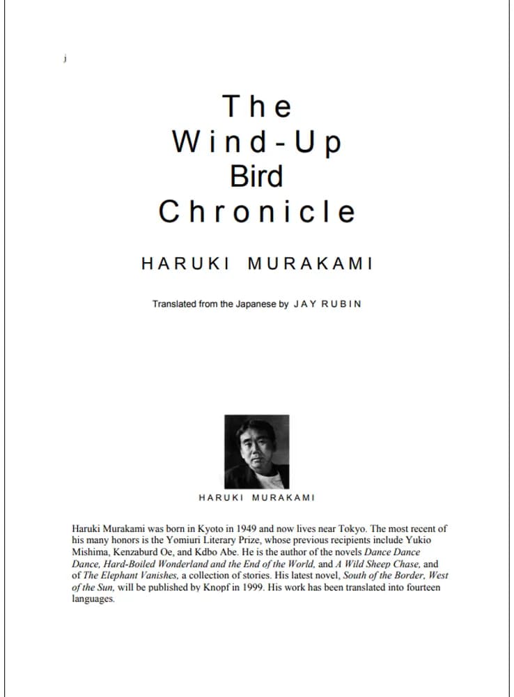 کتاب The Wind-Up Bird Chronicle (وقایع‌نگاری پرنده کوکی) نسخه انگلیسی PDF | هاروکی موراکامی — تصویر ۲