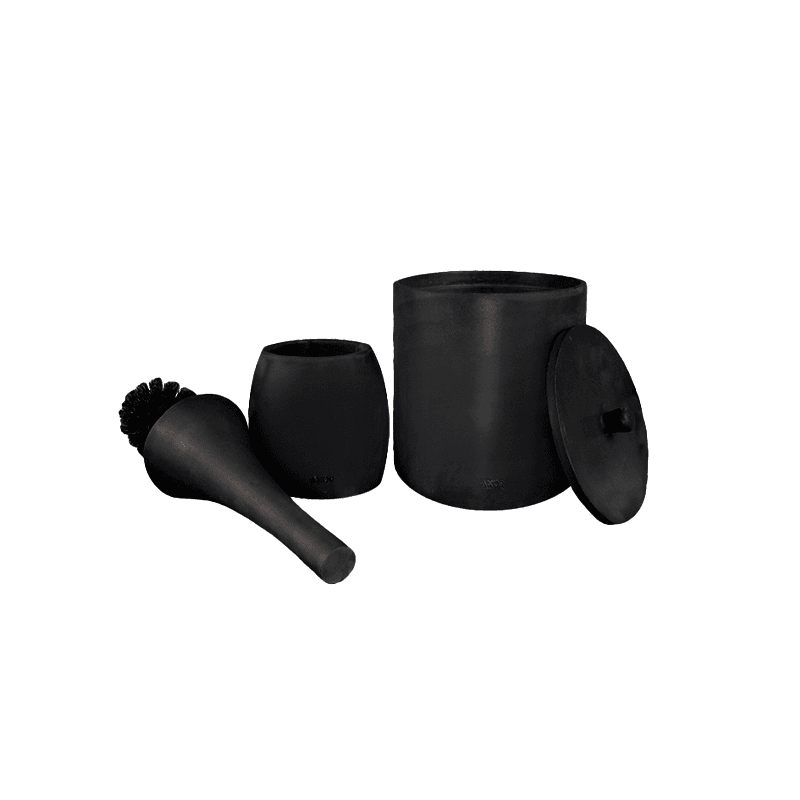 ست فرچه و سطل سرویس بهداشتی AXOR (آکسور) مدل دبورا رنگ ذغالی (psetsczg02) — تصویر ۲