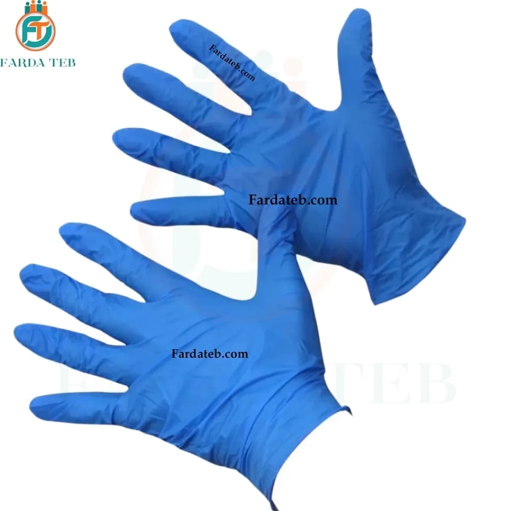 دستکش نیتریل آبی سایز مدیوم