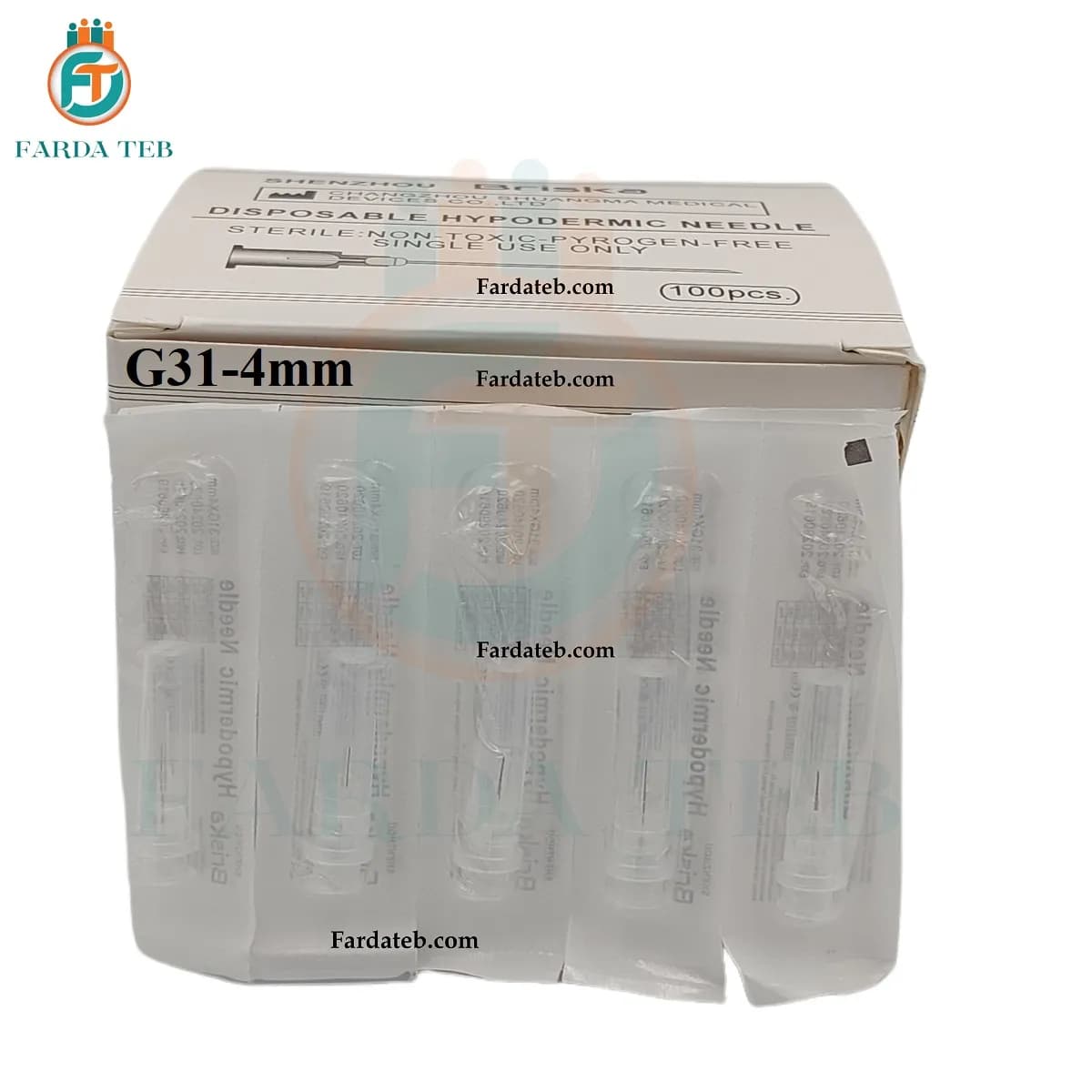 سرسوزن مزوتراپی گیج 31 طول 4 میل | نیدل مزوتراپی مو شنزو G31-4mm بسته 100 عددی