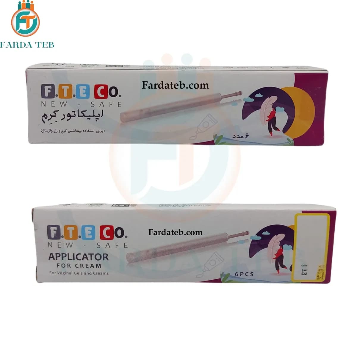 اپلیکاتور کرم واژینال اف تی کو F.T.E.C.O بسته 6 عددی — تصویر ۲