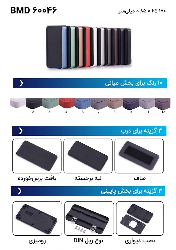 BMD 60046-BC2 جعبه پلاستیکی دیواری — تصویر ۲