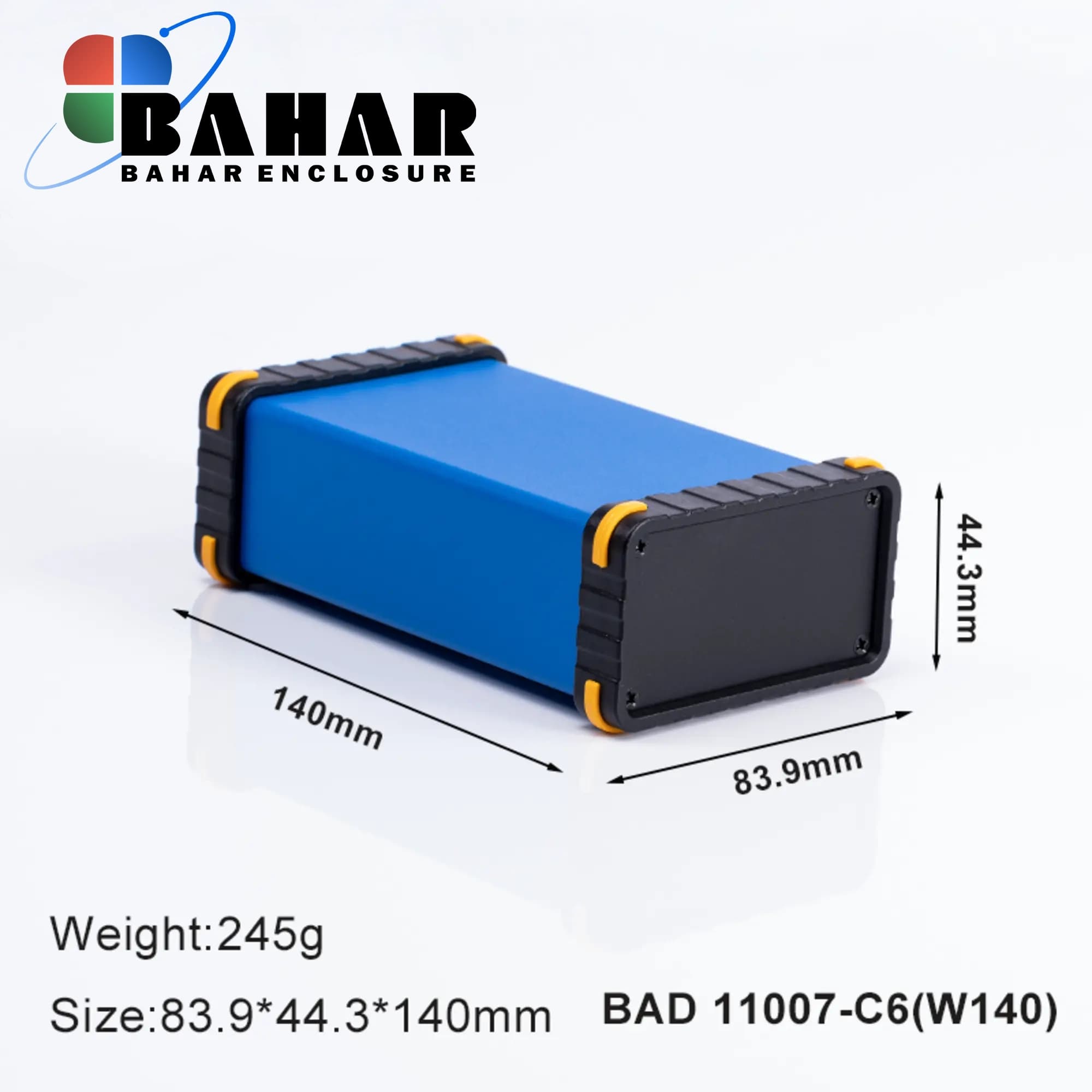 BAD 11007 C6-W140 جعبه آلومینیومی اکسترود پانل پلاستیکی