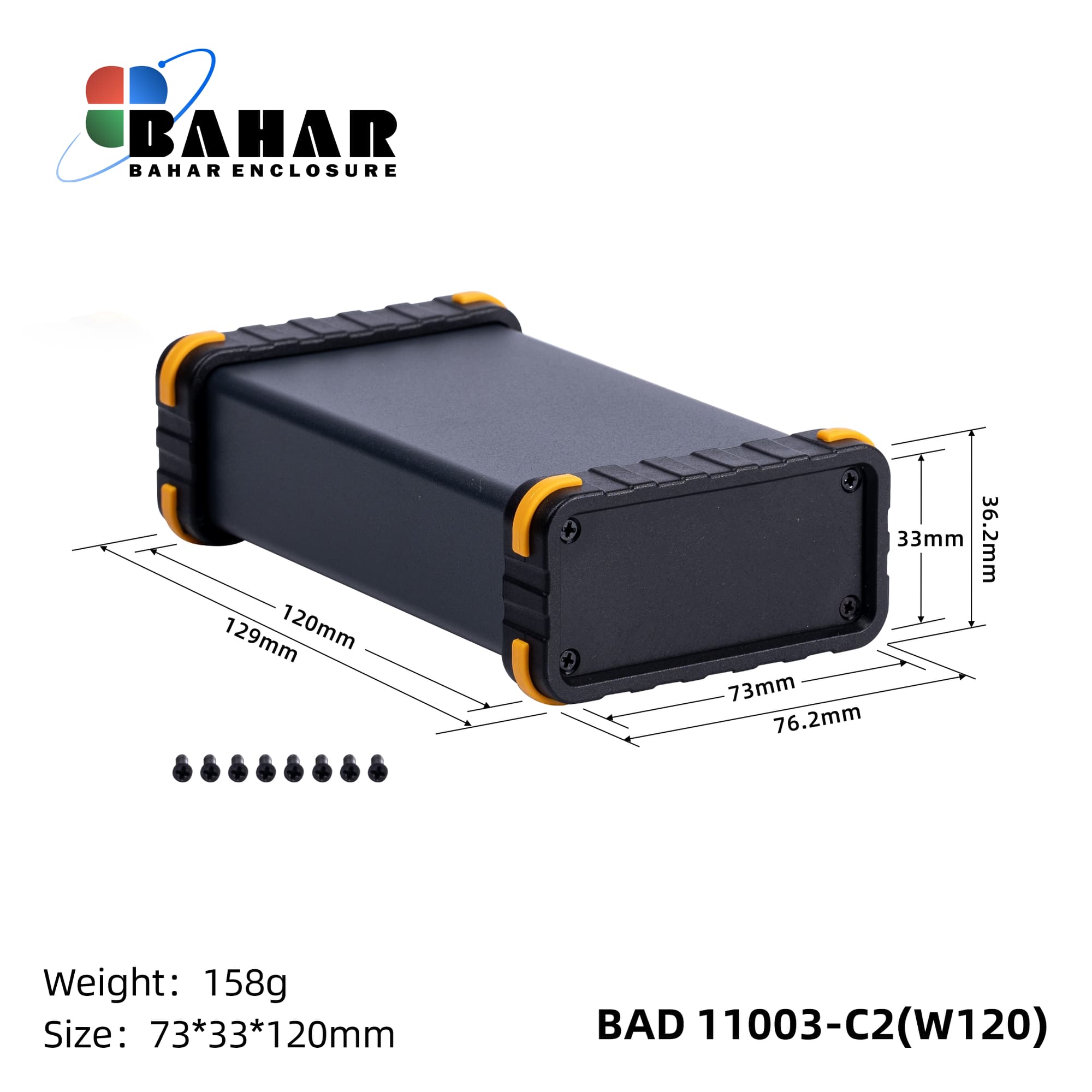 BAD 11003 C2-W120 جعبه آلومینیومی اکسترود پانل پلاستیکی