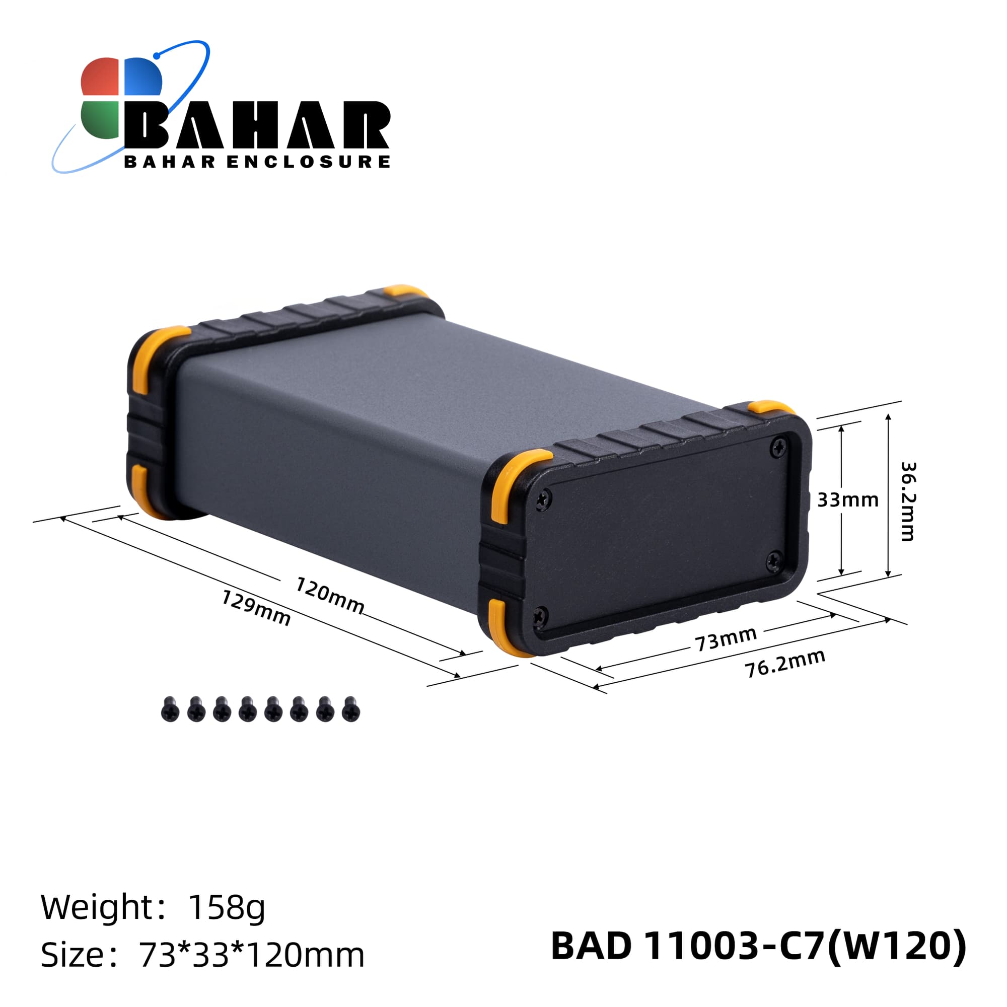 BAD 11003 C7-W120 جعبه آلومینیومی اکسترود پانل پلاستیکی