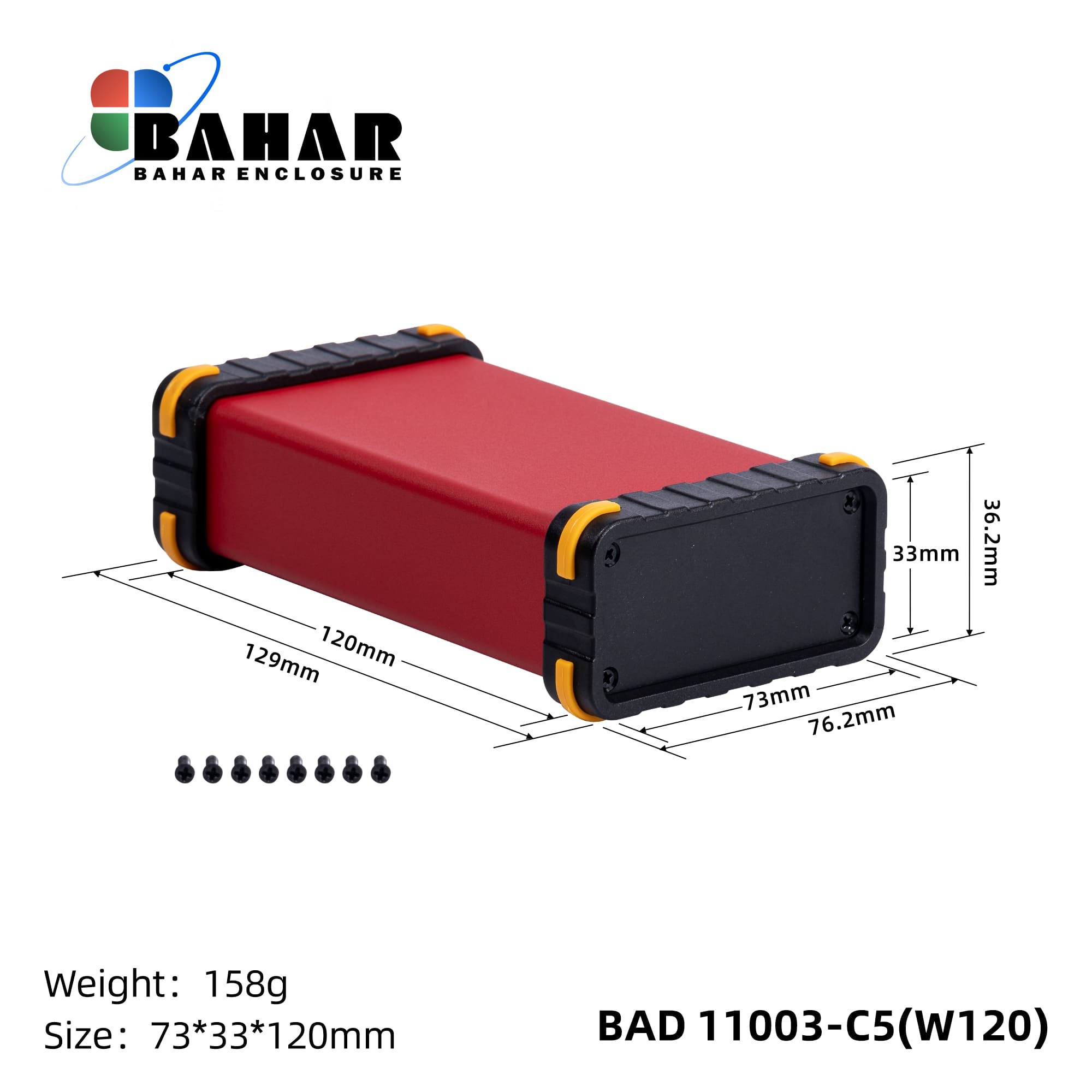 BAD 11003 C5-W120 جعبه آلومینیومی اکسترود پانل پلاستیکی