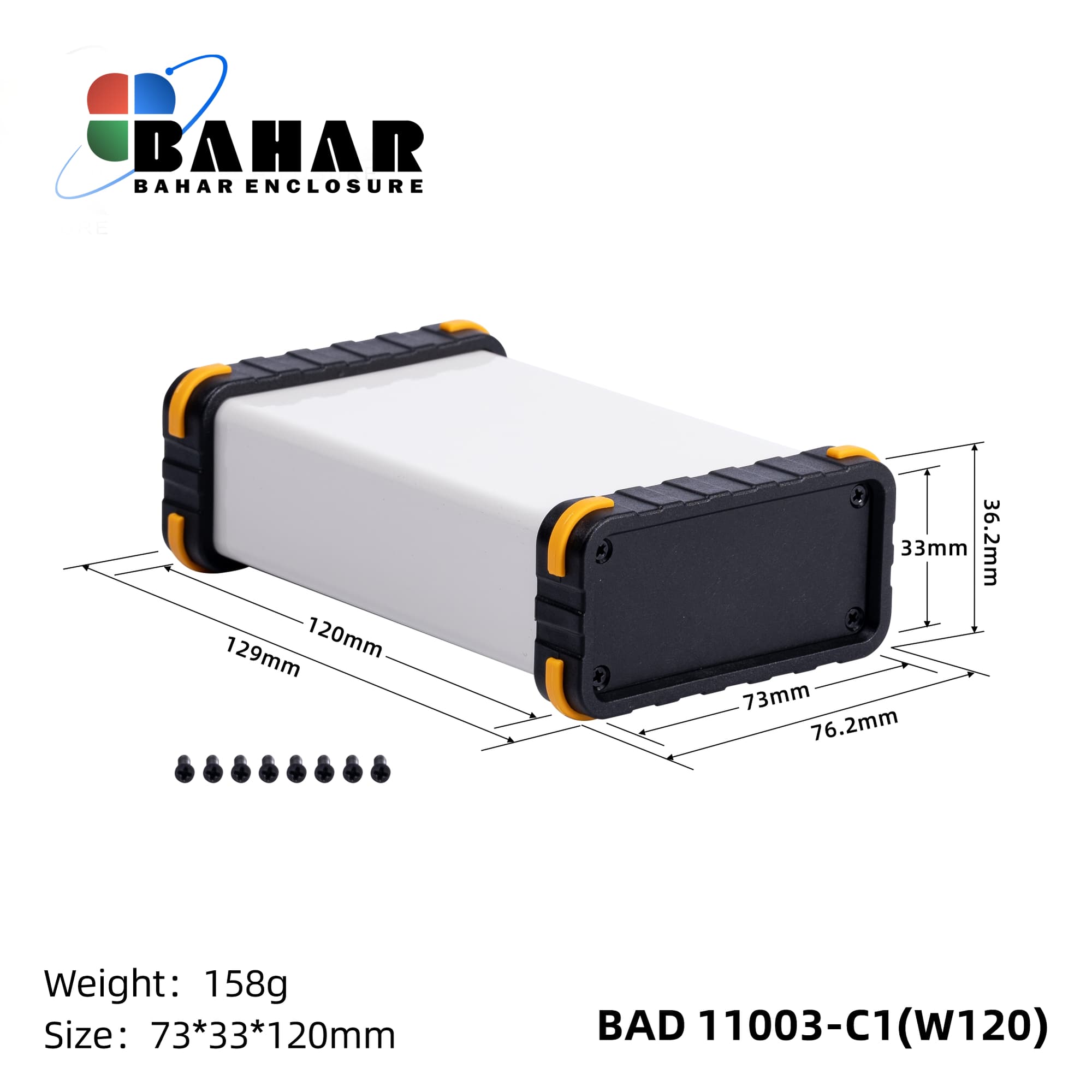 BAD 11003 C1-W120 جعبه آلومینیومی اکسترود پانل پلاستیکی