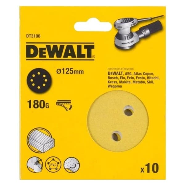 کاغذ سنباده گرد دیوالت مدل DT3106 بسته 10 عددی — تصویر ۲