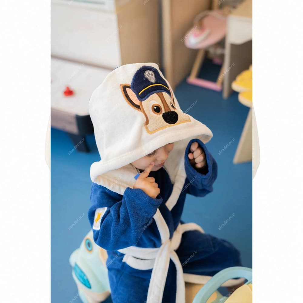 حوله تن‌پوش کلاه‌دار فانتزی کودک طرح چیس سگ‌های نگهبان Paw Patrol — تصویر ۳
