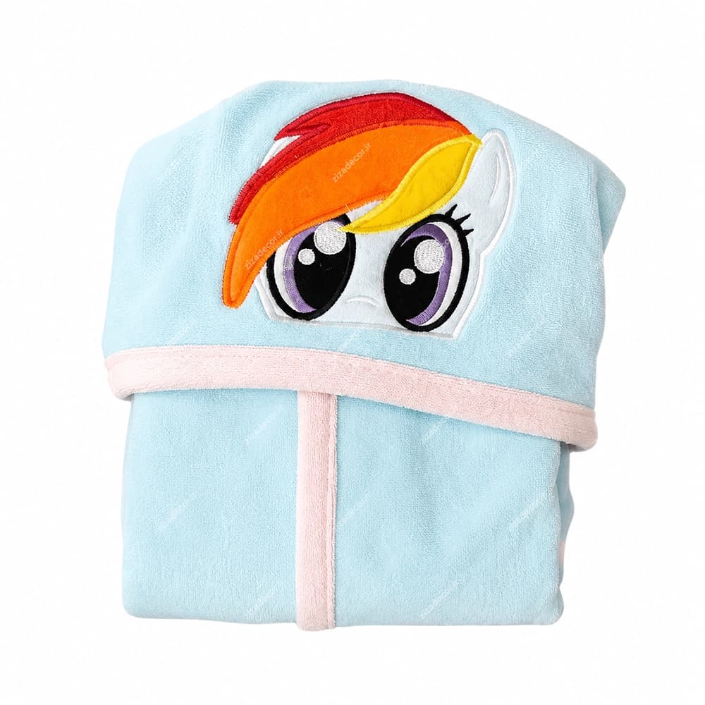 حوله تن‌پوش کلاه‌دار فانتزی کودک طرح پونی My Little Pony