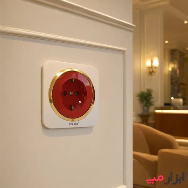 پریز برق ارت دار ups مدل آدا سفید زه دار دلند الکتریک — تصویر ۴
