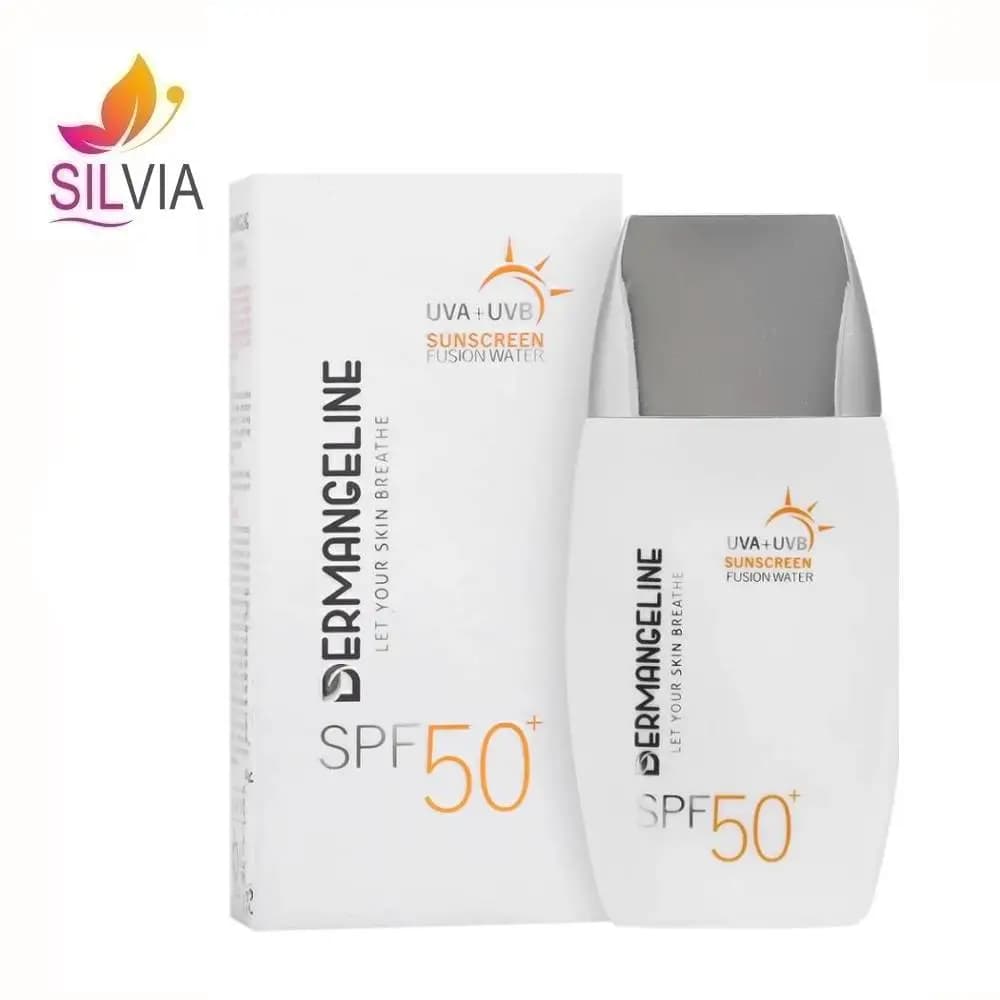 کرم ضد آفتاب فیوژن واتر بیرنگ SPF50 درم انجلین DERMANGELINE حجم 50 میل