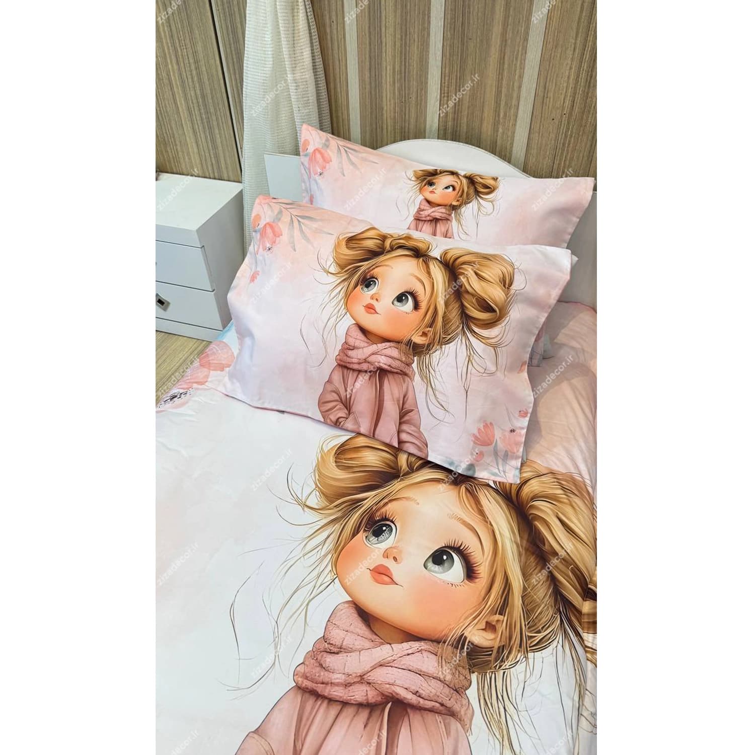 ست روتختی دخترانه طرح دختر و سگ — تصویر ۶