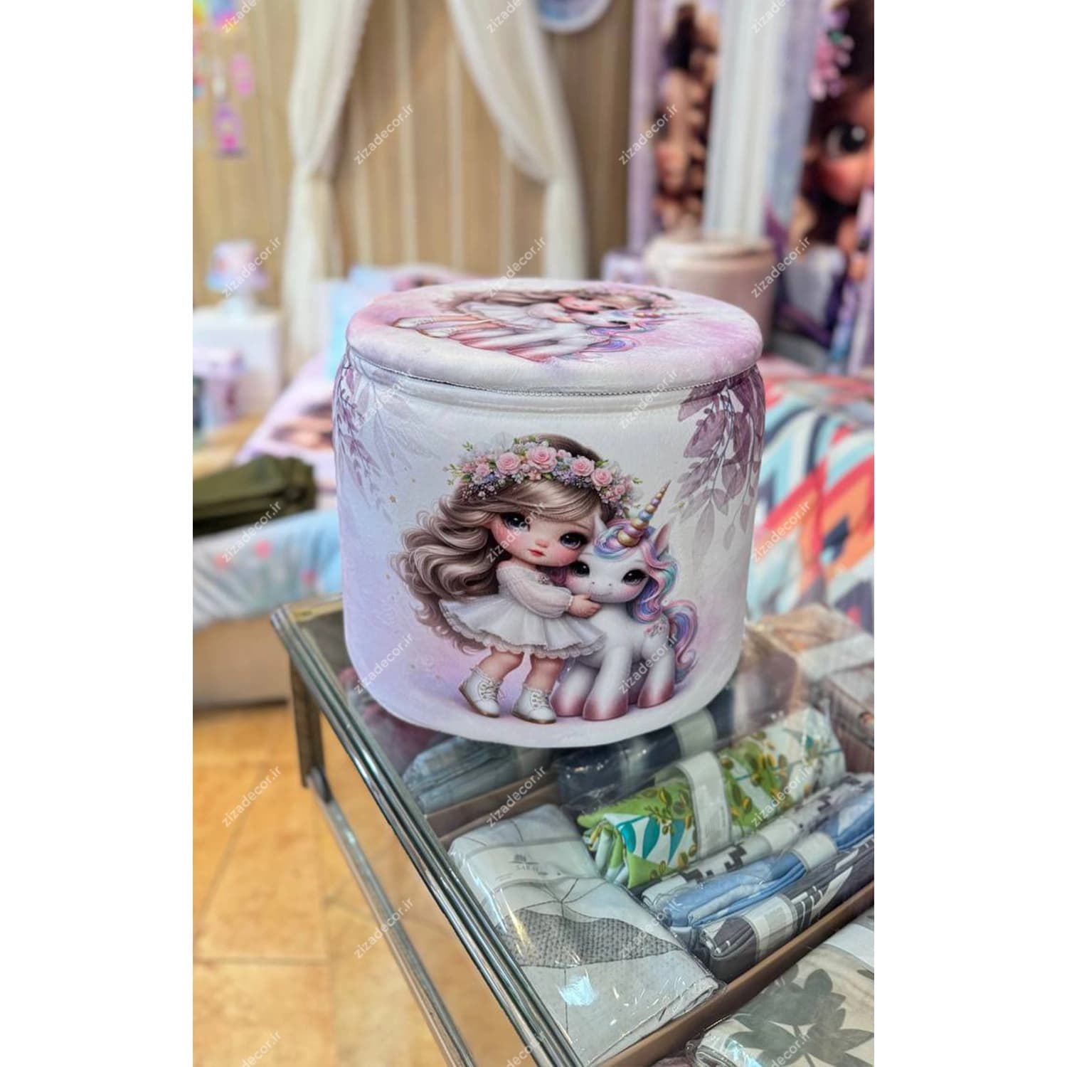 سبد نظم دهنده اتاق کودک دخترانه طرح پرنسس و یونیکورن 2 — تصویر ۵