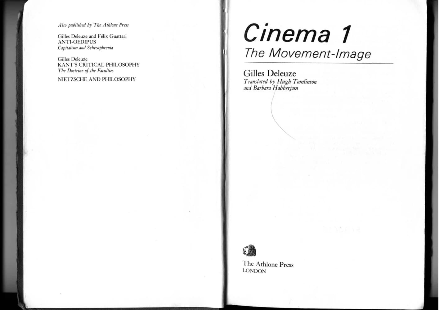 دانلودکتاب Cinema 1: The Movement-Image (سینما 1: تصویر-حرکت) نسخه انگلیسی PDF | ژیل دلوز