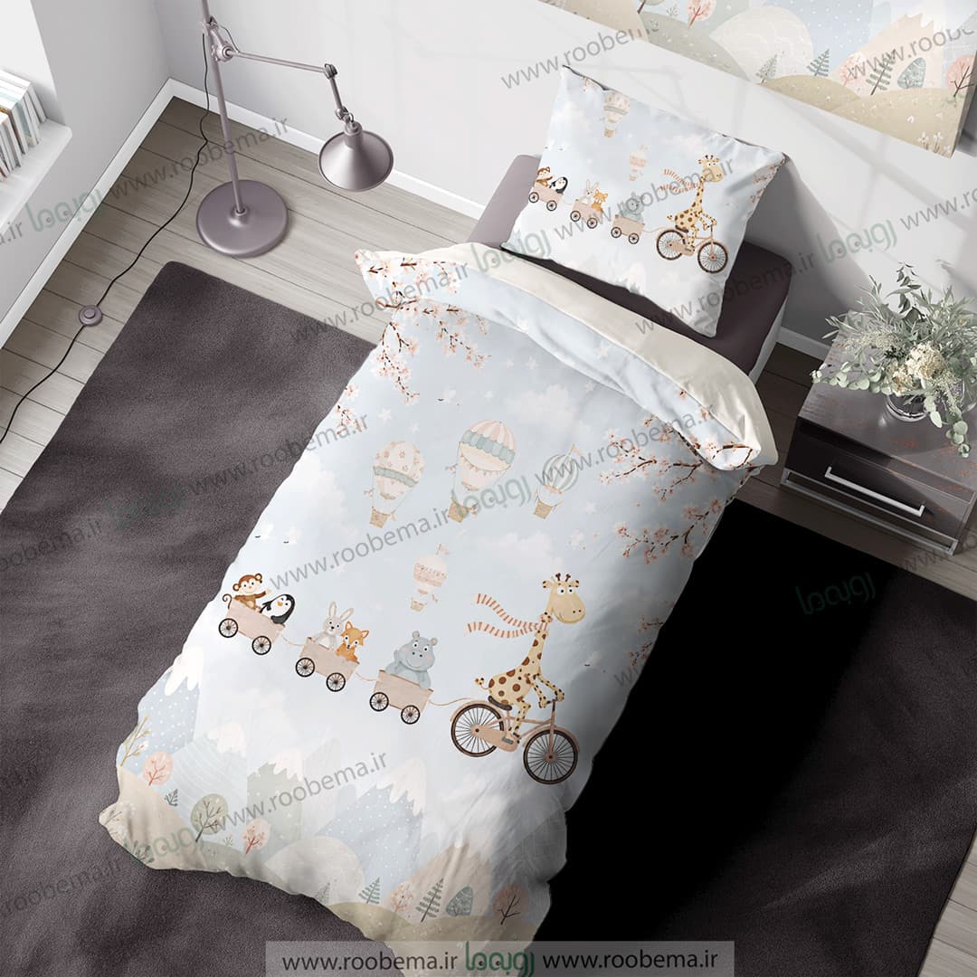 روتختی اتاق کودک طرح حیوانات در آسمان FM-2607