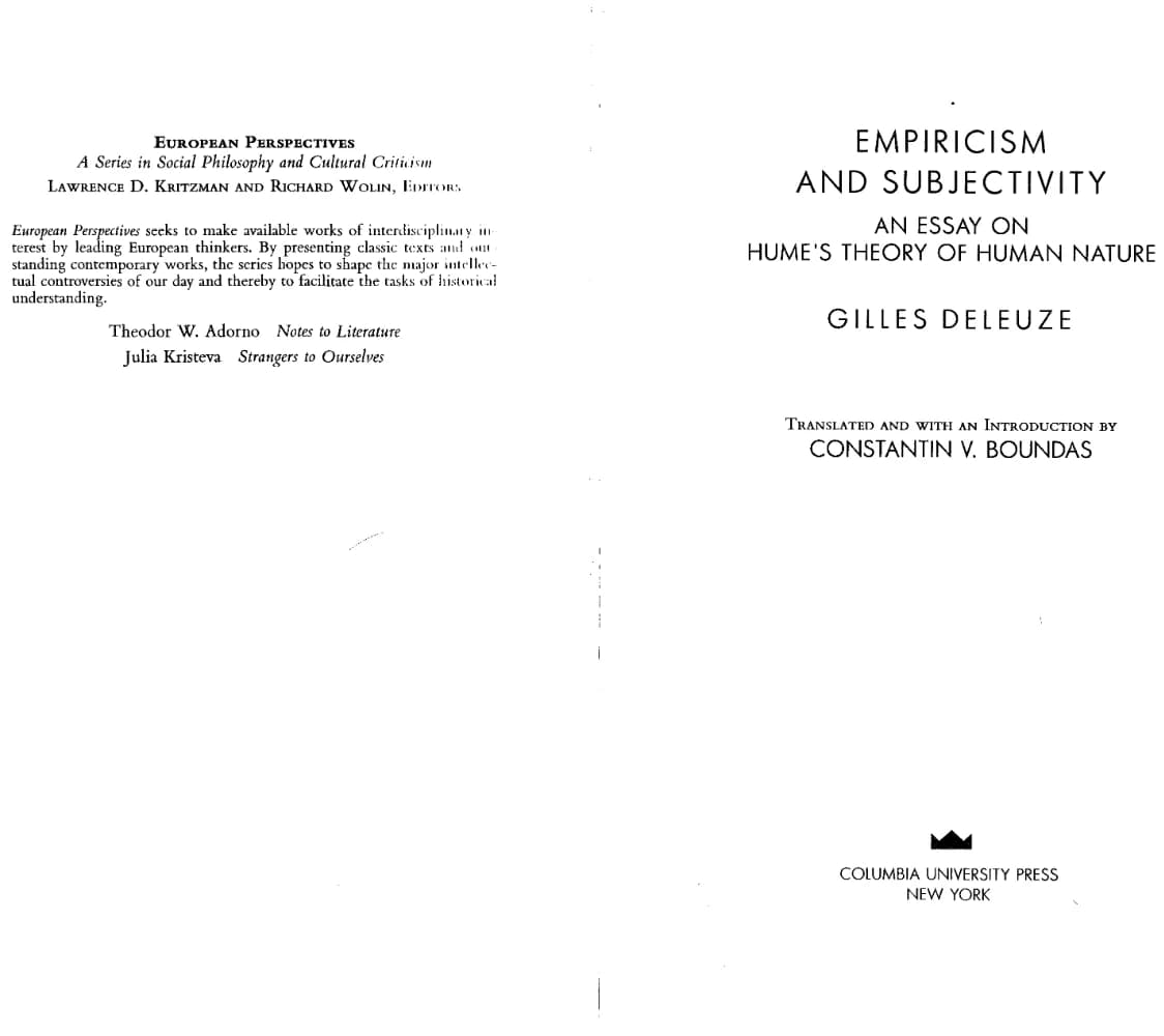 کتاب Empiricism and Subjectivity (تجربه‌گرایی و ذهنیت) نسخه انگلیسی PDF | ژیل دلوز