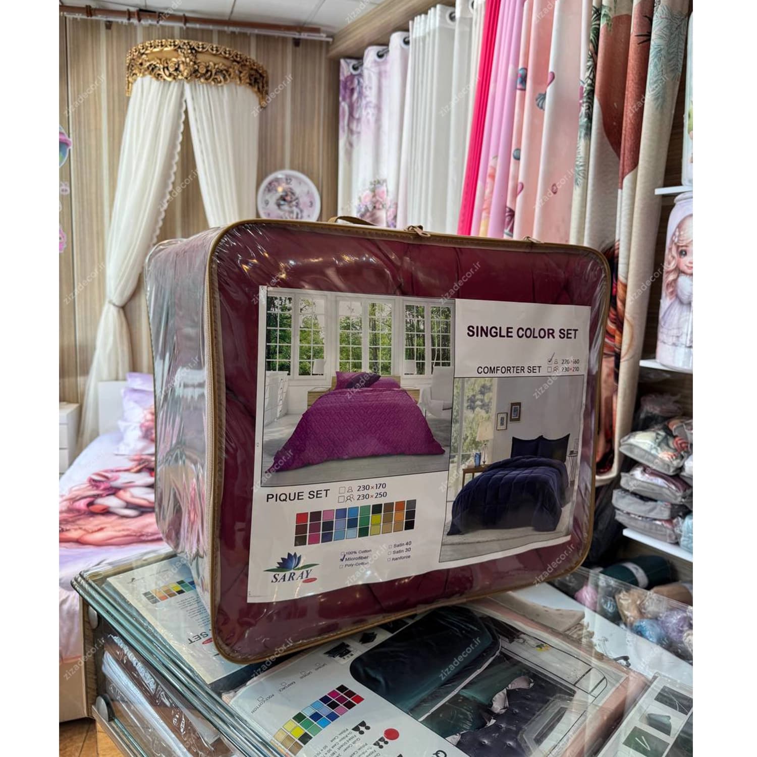 روتختی ساده الوان میکرو رنگ زرشکی — تصویر ۳