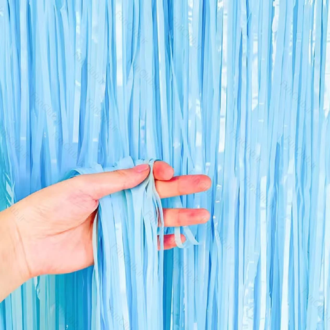 پرده متالایز آبی آسمانی