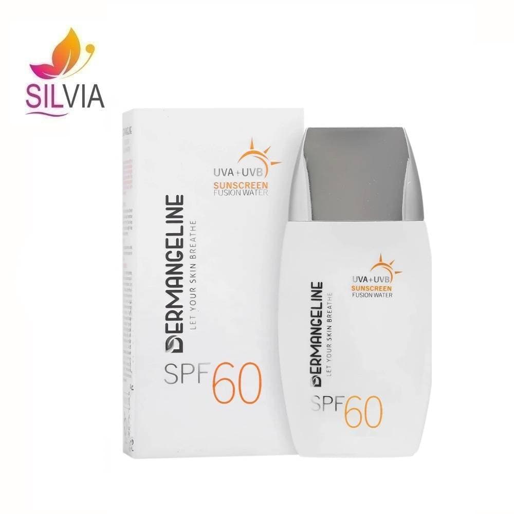 کرم ضد آفتاب فیوژن واتر بی رنگ پوست چربSPF60 درم انجلین DERMANGELINE حجم 50 میل — تصویر ۲