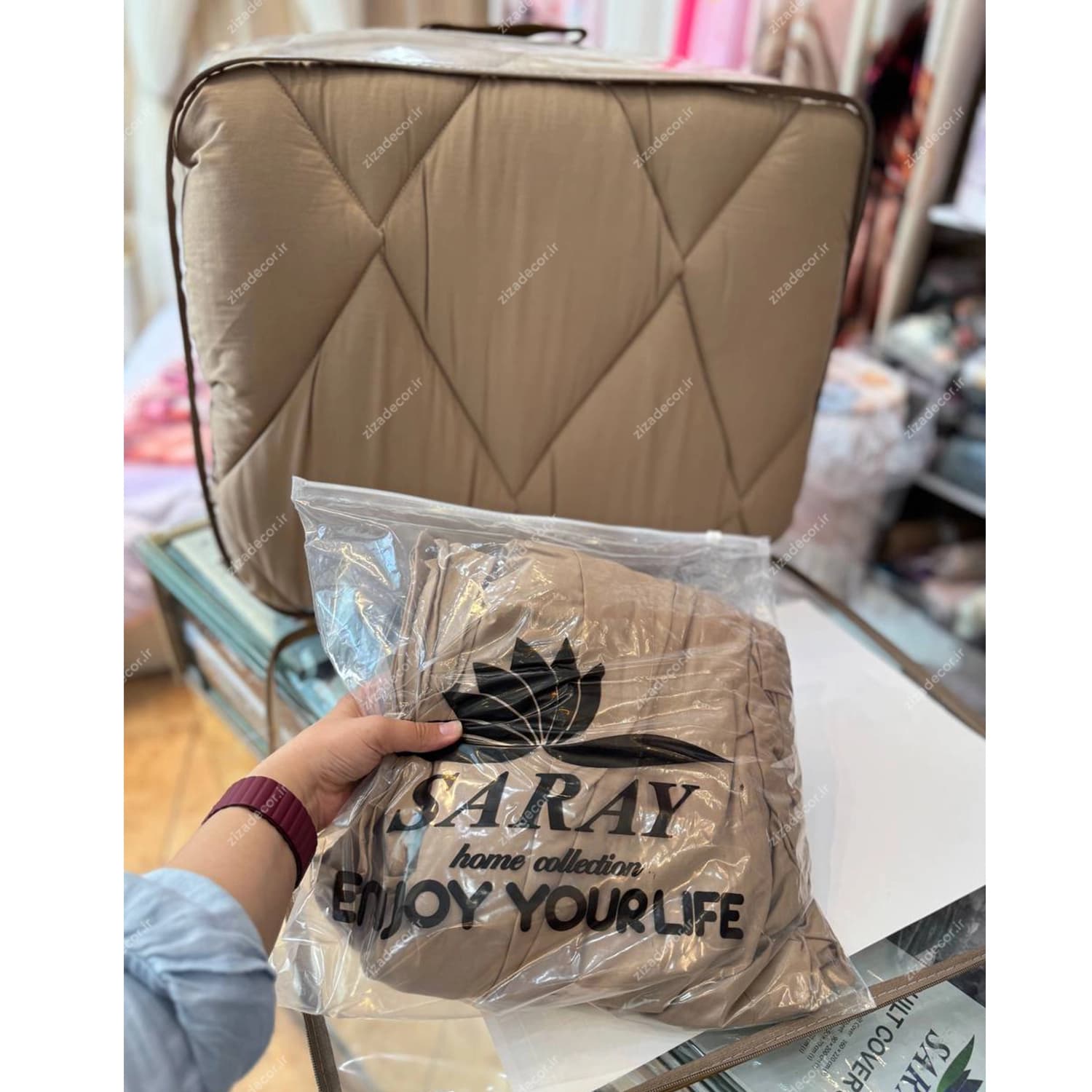 روتختی ساده الوان میکرو رنگ کرم نسکافه ای — تصویر ۳