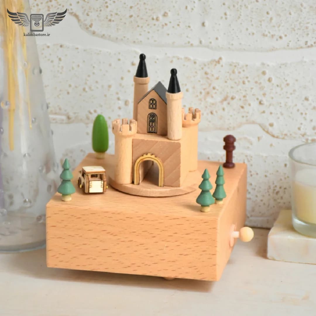 موزیک باکس چوبی مدل قلعه