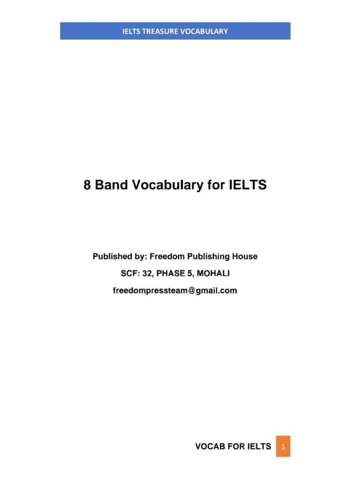 کتاب Band Vocabulary for IELTS (واژگان باند برای آیلتس) نسخه انگلیسی PDF