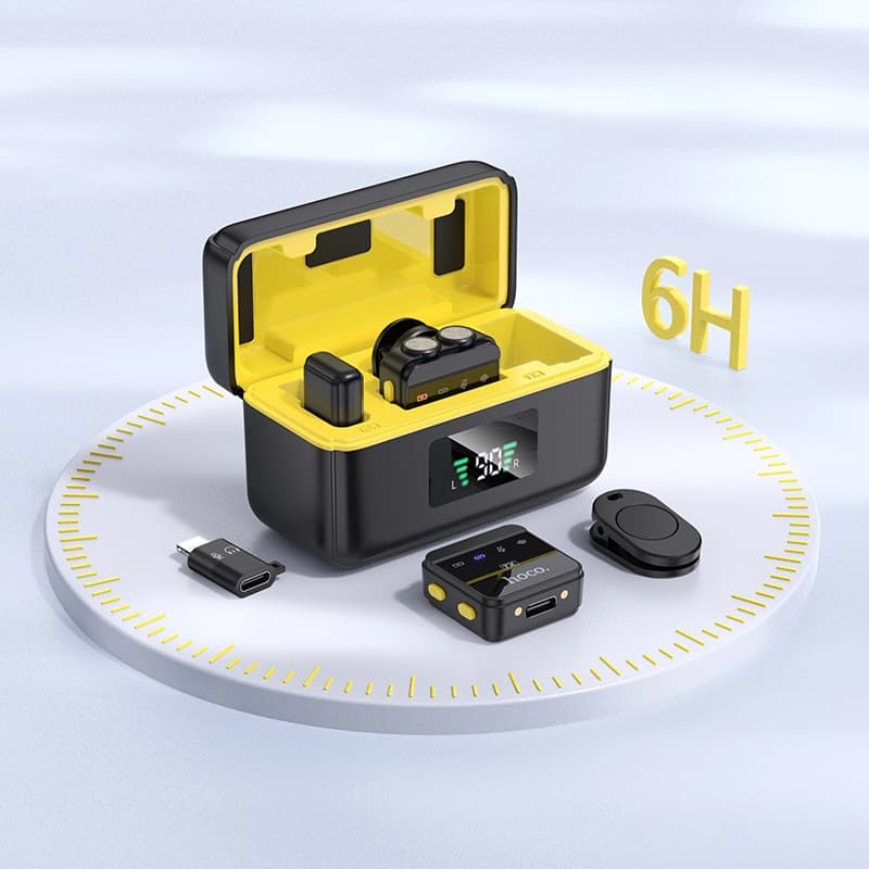 میکروفون بی سیم برند هوکو مدل L17 با سری تایپ سی و آیفونی — تصویر ۸