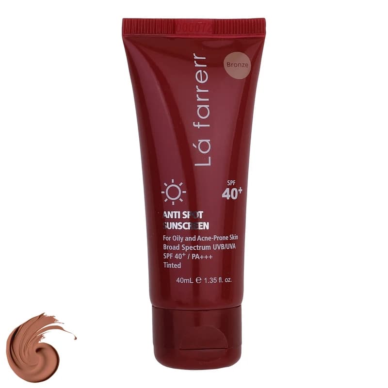کرم ضدآفتاب رنگی لافارر مدل SPF40-Bronze مناسب پوست‌های چرب حجم 40ml