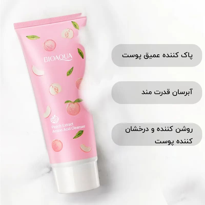 فوم شستشو آمینو اسید عصاره هلو