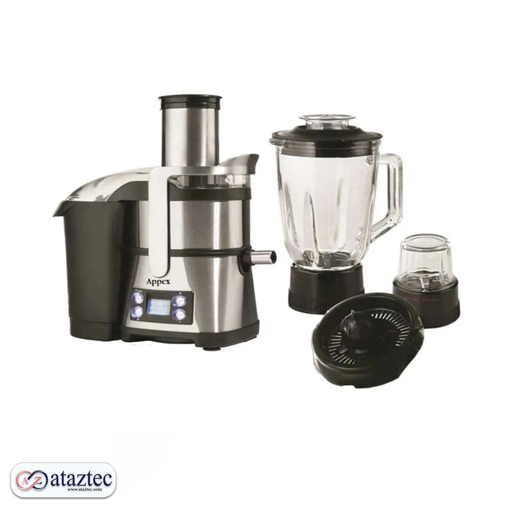 آبمیوه‌گیری چهار کاره دیجیتال APPEX مدل AJB-156B | با توان ۸۰۰ وات و بدنه استیل
