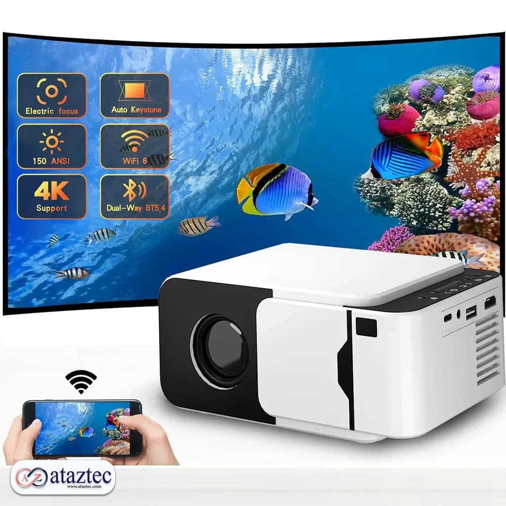 پروژکتور مدل T5 Mini | تصویر 170 اینچ، پشتیبانی 4K و فناوری Short Throw — تصویر ۳