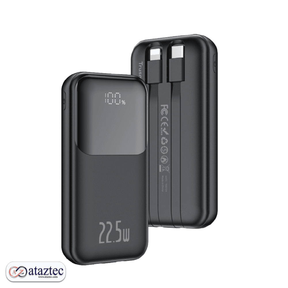 پاوربانک تراسمی TRUSMI PB06-011 ظرفیت 10000| با دو کابل Type-C و Lightning