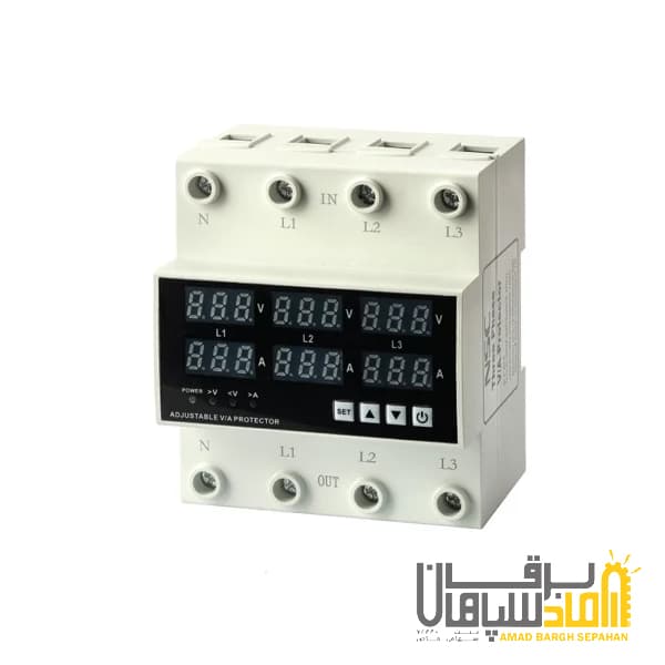 محافظ ولتاژ جریان سه فاز چهار پل 80 آمپر NSC