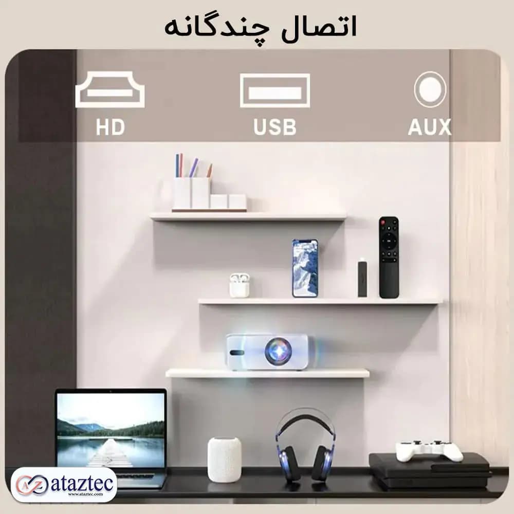 پروژکتور مدل T30 | ویدئو پروژکتور LED با کیفیت تصویر عالی و قابلیت نمایش تا 170 اینچ — تصویر ۳