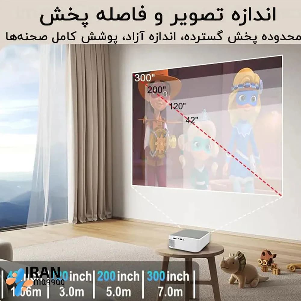 پروژکتور مدل T30 | ویدئو پروژکتور LED با کیفیت تصویر عالی و قابلیت نمایش تا 170 اینچ — تصویر ۱۰