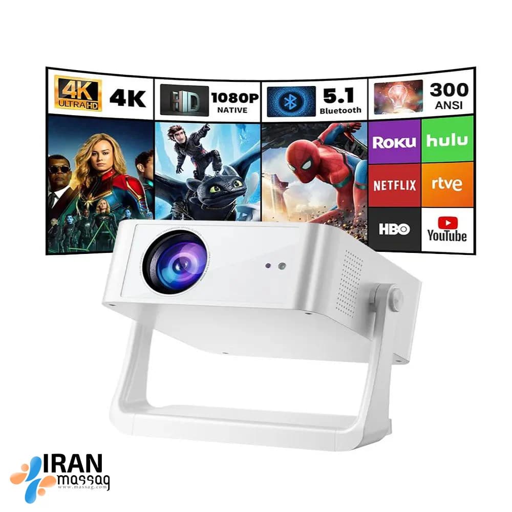 پروژکتور هوشمند مدل C6 | مینی ویدئو پروژکتور اندرویدی با WiFi و کیفیت Full HD — تصویر ۸
