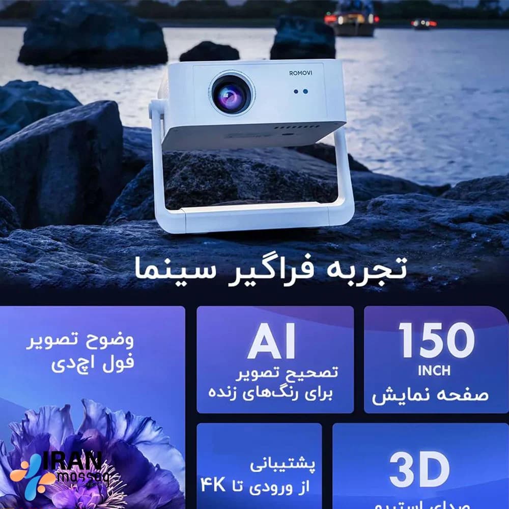 پروژکتور هوشمند مدل C6 | مینی ویدئو پروژکتور اندرویدی با WiFi و کیفیت Full HD — تصویر ۱۰