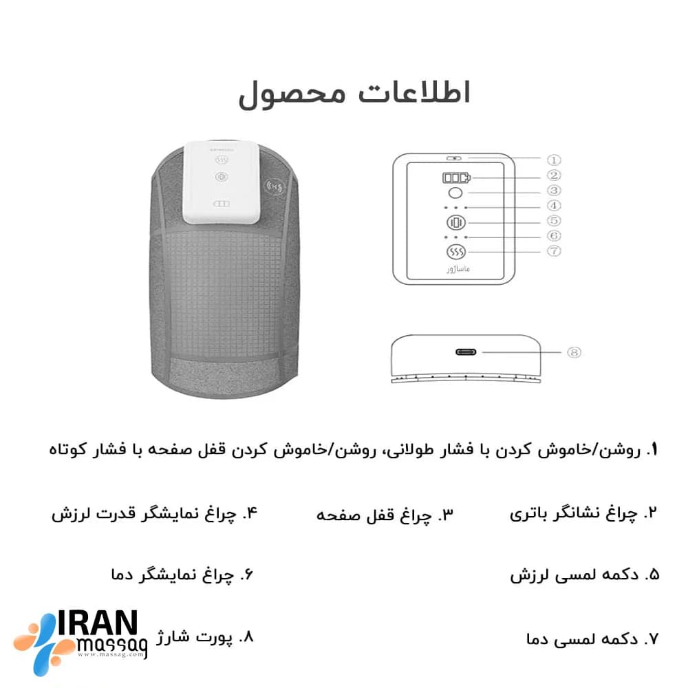 ماساژور زانو کولاکس شیائومی مدل AD10-01 | ماساژ حرارتی گرافنی با مادون قرمز و کنترل هوشمند — تصویر ۷