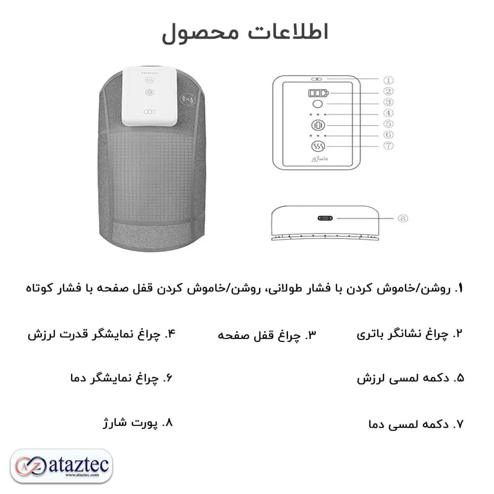ماساژور زانو کولاکس شیائومی مدل AD10-01 | ماساژ حرارتی گرافنی با مادون قرمز و کنترل هوشمند — تصویر ۳