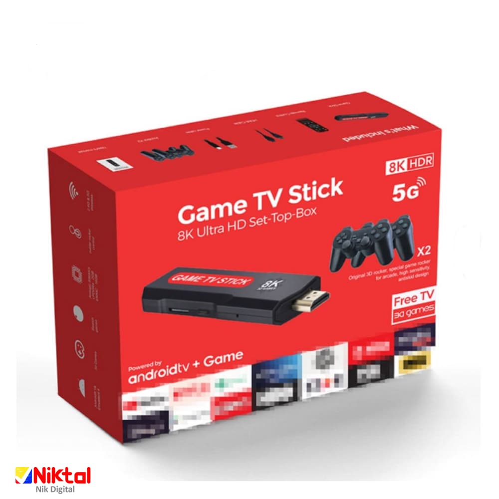 کنسول بازی با دو دسته X2 Plus Game Stick | کیفیت خروجی تصویر 8K HD — تصویر ۱۲