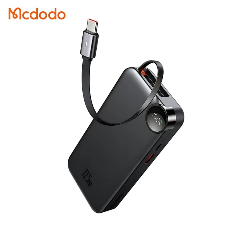 پاوربانک 10000 مک دودو Mcdodo Freego MC-3860 توان 22.5 وات همراه با کابل متصل
