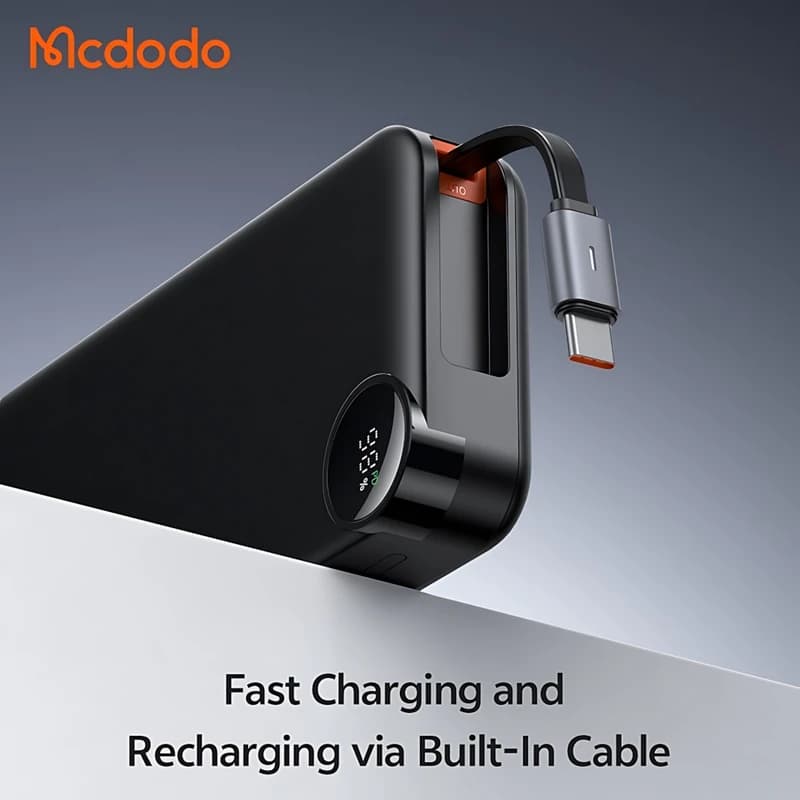 پاوربانک 10000 مک دودو Mcdodo Freego MC-3860 توان 22.5 وات همراه با کابل متصل — تصویر ۴