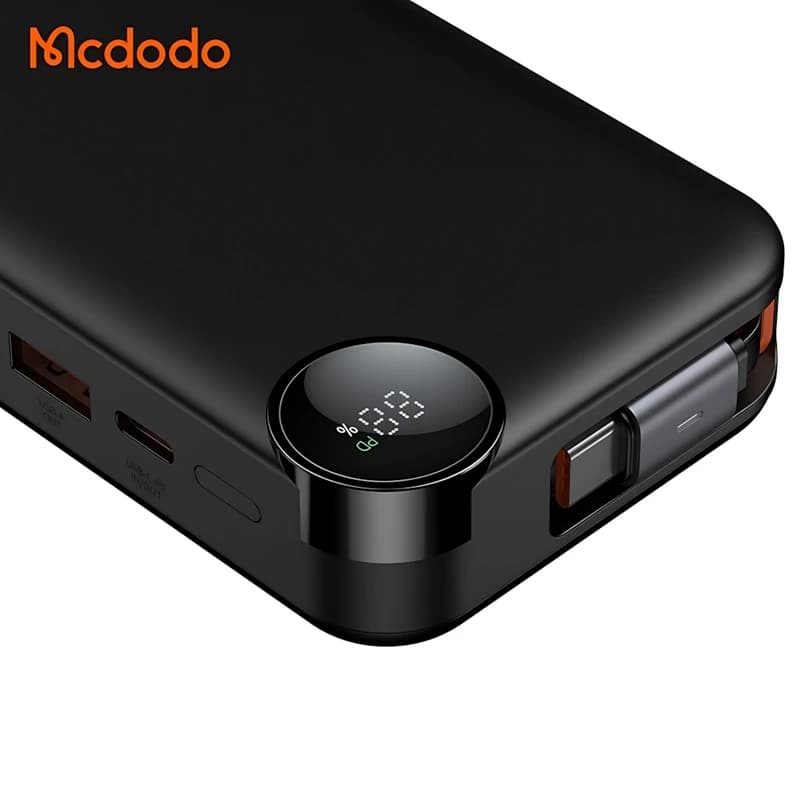 پاوربانک 10000 مک دودو Mcdodo Freego MC-3860 توان 22.5 وات همراه با کابل متصل — تصویر ۶